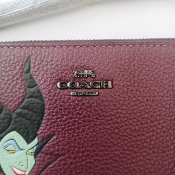 Coach Bags Nwt Disney X Coach Corner Zip Wristlet With Maleficent